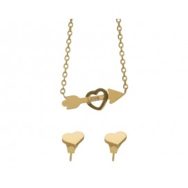 Juego de Aretes y Collar de Acero Inoxidable Thinner-TodoenunLugar-sku: 836125