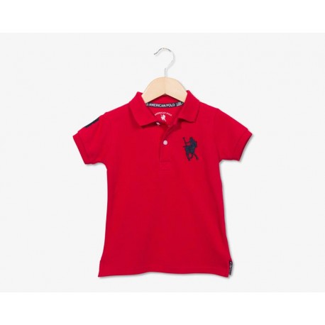 Playera tipo Polo Roja marca American Polo para Bebé Niño-TodoenunLugar-sku: 564883