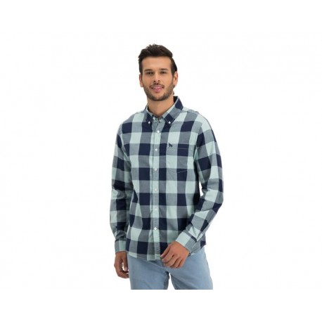 Camisa Manga Larga Azul Marca Refill para Hombre-TodoenunLugar-sku: 170112