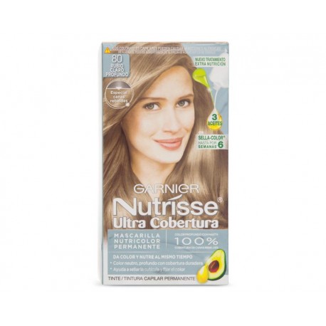 Tinte para Cabello Nutrisse Garnier Ultra Cobertura 80 Rubio Claro Profundo-TodoenunLugar-sku: 704130