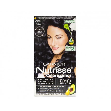 Tinte para Cabello Garnier Nutrisse 280 Negro Zafiro-TodoenunLugar-sku: 726250