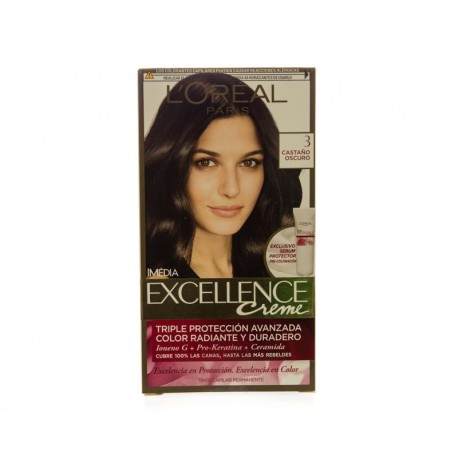 Tinte de Cabello L´Oréal Imédia Excellence Creme 3 Castaño Oscuro-TodoenunLugar-sku: 709107