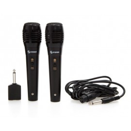 Kit de 2 Micrófonos Alámbricos Steren KIT-MIC110 con Adaptador-TodoenunLugar-sku: 216637