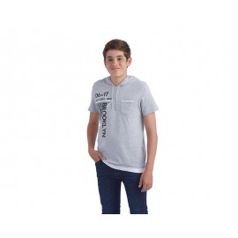 Playera Gris Cuello V marca Urbant Star Juvenil-TodoenunLugar-sku: 266500