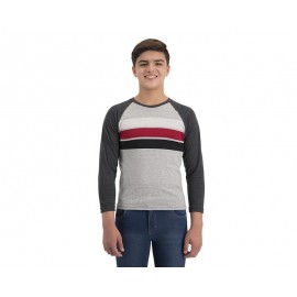 Playera Juvenil Cuello Redondo Gris marca Refill-TodoenunLugar-sku: 269844