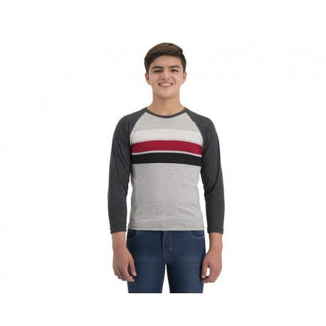 Playera Juvenil Cuello Redondo Gris marca Refill-TodoenunLugar-sku: 269844