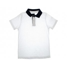 Playera tipo Polo Blanca marca Refill Juvenil-TodoenunLugar-sku: 269311