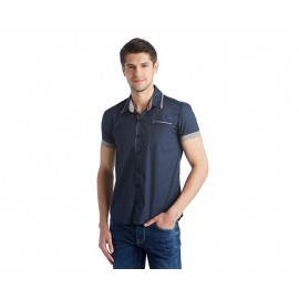 Camisa Manga Corta Azul marca Boy London para Hombre-TodoenunLugar-sku: 161152