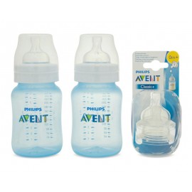 Set de Biberones y Mamilas marca Avent 9 oz 4 Piezas-TodoenunLugar-sku: 505873