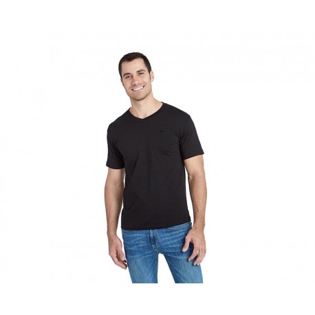 Playera Cuello V Negra marca Lucky Star para Hombre-TodoenunLugar-sku: 150588