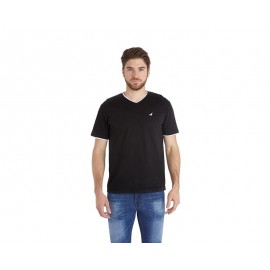 Playera Cuello V Negra marca Refill para Hombre-TodoenunLugar-sku: 167427