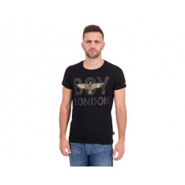 Playera Cuello Redondo color Negro marca Boy London para Hombre-TodoenunLugar-sku: 175642