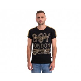 Playera Manga Corta Negra marca Boy London para Hombre-TodoenunLugar-sku: 110294