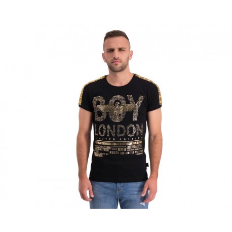 Playera Manga Corta Negra marca Boy London para Hombre-TodoenunLugar-sku: 110294