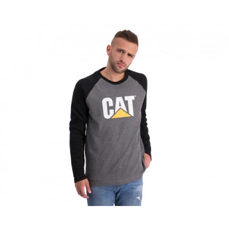 Playera Cuello Redondo Gris marca CAT para Hombre-TodoenunLugar-sku: 109538