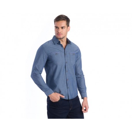 Camisa Manga Larga Azul marca Thinner Men para Hombre-TodoenunLugar-sku: 162450