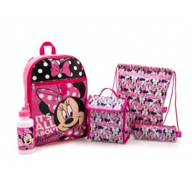 Set de Mochilas Disney Minnie Mouse Rosa-TodoenunLugar-sku: 710401