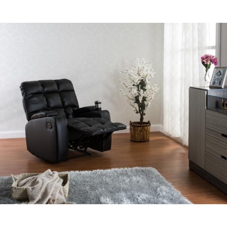 Sillón Reclinable Dayu en Poliuretano Negro-TodoenunLugar-sku: 470805