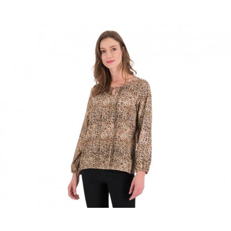 Blusa Animal Print Manga Larga marca Sahara Woman para Mujer-TodoenunLugar-sku: 331040