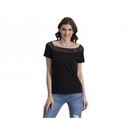 Playera Negra Manga Corta marca Sahara Woman para Mujer-TodoenunLugar-sku: 304849