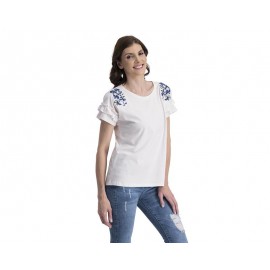 Playera Blanca Manga Corta marca Sahara Woman para Mujer-TodoenunLugar-sku: 305971