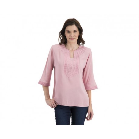 Blusa Rosa manga 3/4 marca Paloma para Mujer-TodoenunLugar-sku: 317483