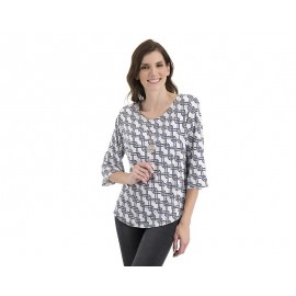 Blusa Blanca Manga 3/4 marca Paloma para Mujer-TodoenunLugar-sku: 332640