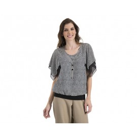 Blusa Negra Manga Corta marca Sahara Woman para Mujer-TodoenunLugar-sku: 332598