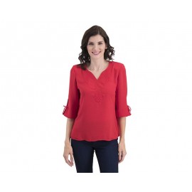 Blusa Roja Manga 3/4 marca Paloma para Mujer-TodoenunLugar-sku: 332639