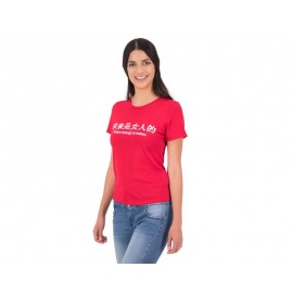 Playera Roja Manga Corta marca Thinner para Mujer-TodoenunLugar-sku: 332226