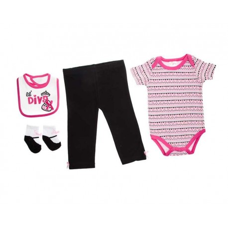 Conjunto con Pañalero Rosa marca Baby Colors para Bebé Niña-TodoenunLugar-sku: 500452