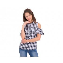 Blusa de Cuadros Manga Corta marca Refill para Mujer-TodoenunLugar-sku: 316863