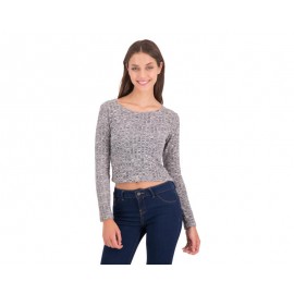 Blusa Gris Manga Larga marca Thinner para Mujer-TodoenunLugar-sku: 314320