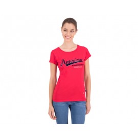 Playera Roja Manga Corta marca AP by American Polo para Mujer-TodoenunLugar-sku: 332419