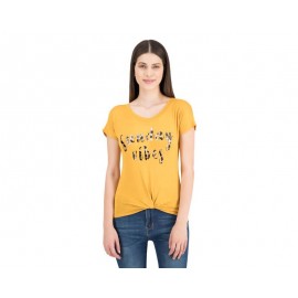 Playera Amarillo Manga Corta marca Thinner para Mujer-TodoenunLugar-sku: 335693