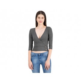 Blusa color Gris manga 3/4 marca Sahara Woman para Mujer-TodoenunLugar-sku: 332316