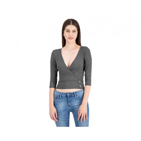 Blusa color Gris manga 3/4 marca Sahara Woman para Mujer-TodoenunLugar-sku: 332316