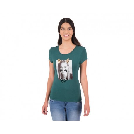 Playera Verde Manga Corta marca Thinner para Mujer-TodoenunLugar-sku: 332223