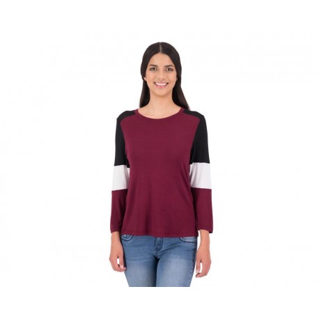 Playera color Tinto Manga Larga marca Thinner para Mujer-TodoenunLugar-sku: 335322