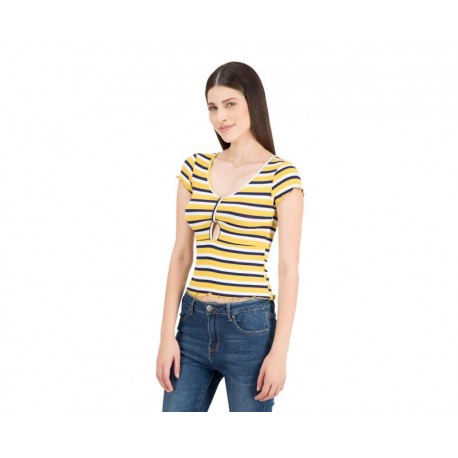 Playera Amarillo Manga Corta marca 18 Forever para Mujer-TodoenunLugar-sku: 335708