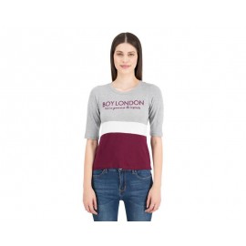 Playera Gris Manga Corta marca Boy London para Mujer-TodoenunLugar-sku: 335329