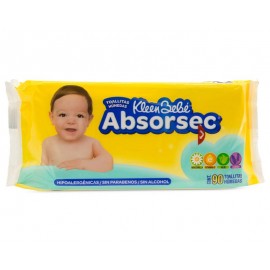 Toallitas Húmedas Manzanilla, Aloe y Lavanda marca Absorsec para Bebé Niño-TodoenunLugar-sku: 583194