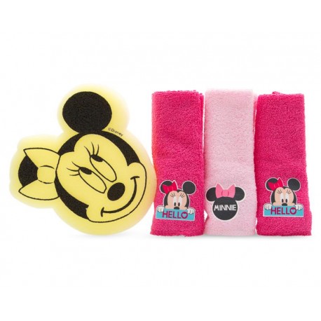 Set de Toallitas y Esponja marca Disney Minnie Mouse para Bebé Niña-TodoenunLugar-sku: 501527