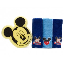 Set de Toallitas y Esponja marca Disney Mickey Mouse para Bebé Niño-TodoenunLugar-sku: 501511