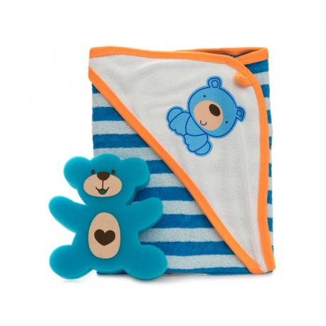 Set de Toalla y Esponja Azul marca Baby Colors para Bebé Niño-TodoenunLugar-sku: 504311