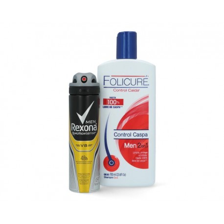 Shampoo Folicuré Control Caspa y Desodorante Rexona Men-TodoenunLugar-sku: 715394