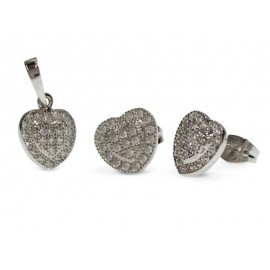 Set de Aretes y Dije de Plata Palfer-TodoenunLugar-sku: 833231