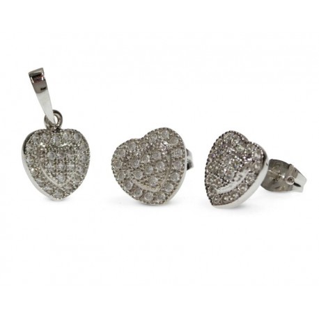 Set de Aretes y Dije de Plata Palfer-TodoenunLugar-sku: 833231