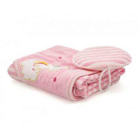 Toalla de Baño Rosa marca Baby Colors para Bebé Niña-TodoenunLugar-sku: 505476