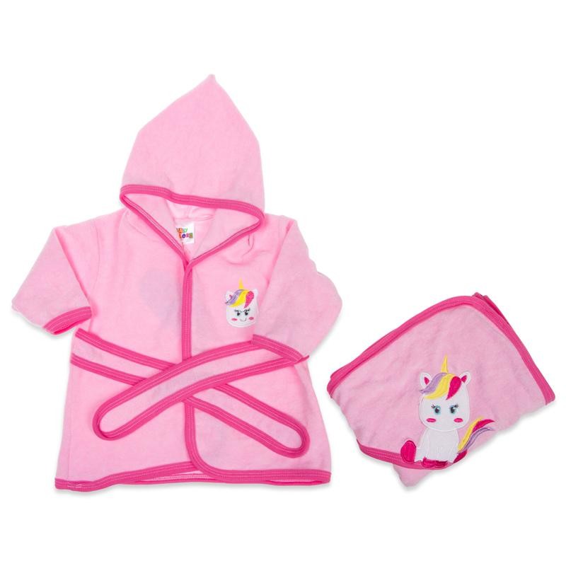 Bata de Baño Rosa Baby Colors para Bebé Niña
